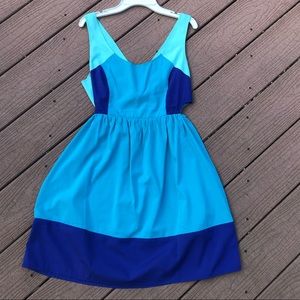 Roxy fit and flare color block dress, size M